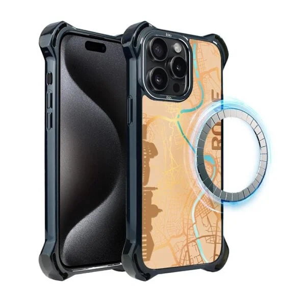 Etui do iPhone 15 Pro, Ibizu DropGuard Ultra z MagSafe, mapy świata, Rome (7)