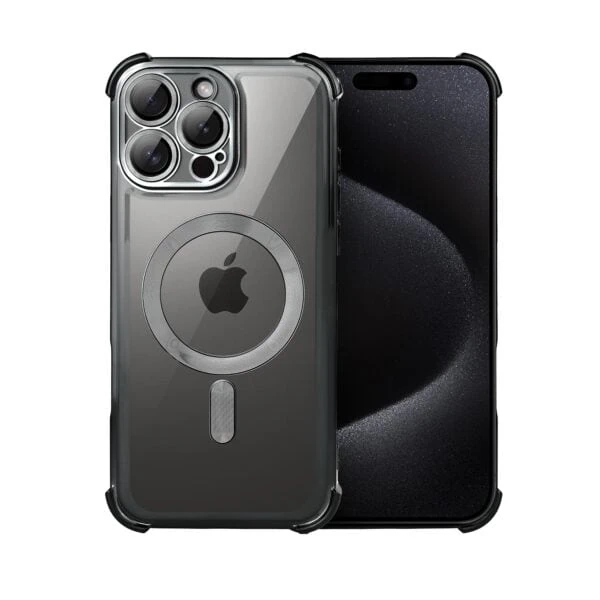 Etui do iPhone 15 Pro Magsafe Luxury Anti-Shock Lens Protect, czarne (2)