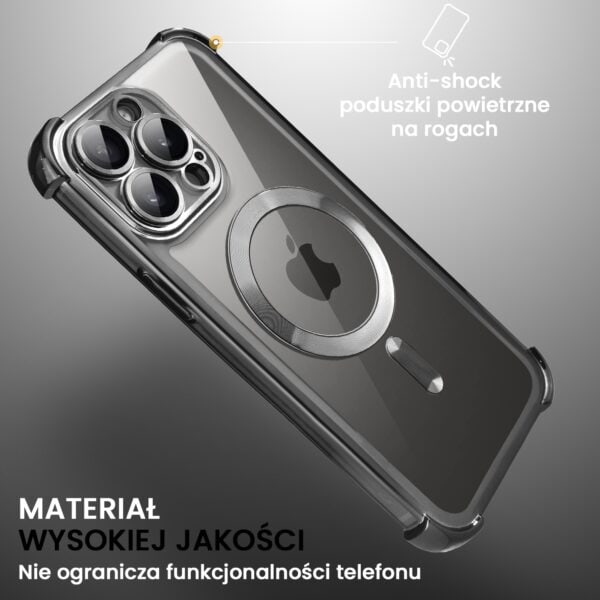 Etui do iPhone 15 Pro Magsafe Luxury Anti-Shock Lens Protect, czarne (6)
