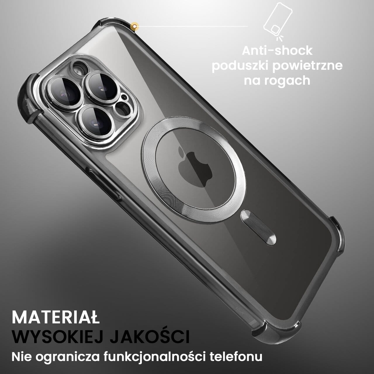Etui do iPhone 15 Pro Magsafe Luxury Anti-Shock Lens Protect, czarne (6)