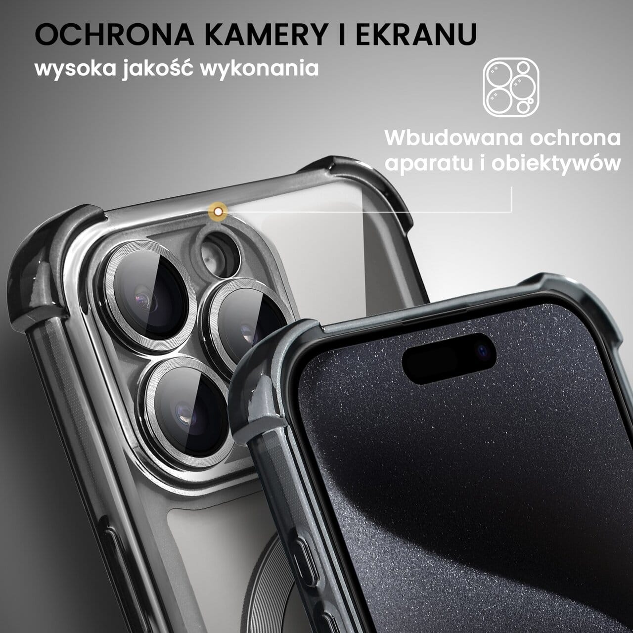Etui do iPhone 15 Pro Magsafe Luxury Anti-Shock Lens Protect, czarne (7)
