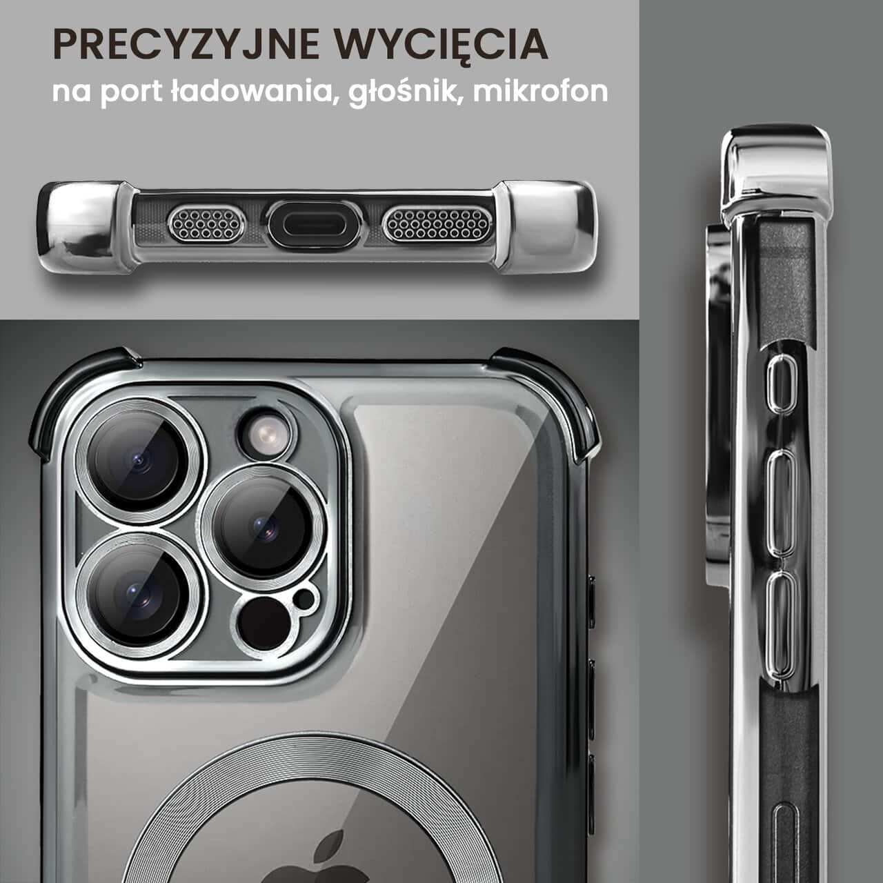 Etui do iPhone 15 Pro Magsafe Luxury Anti-Shock Lens Protect, czarne (8)