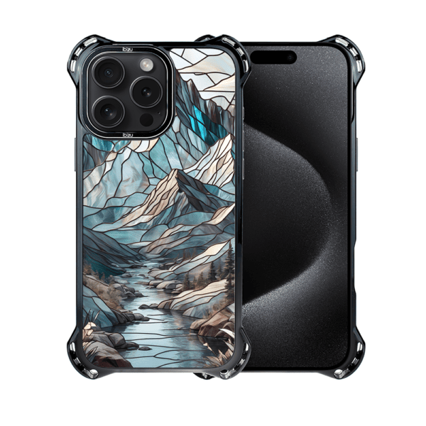 Etui do iPhone 15 Pro Max, Ibizu DropGuard Ultra z MagSafe, Barwy Szkła, Górski Potok (3)