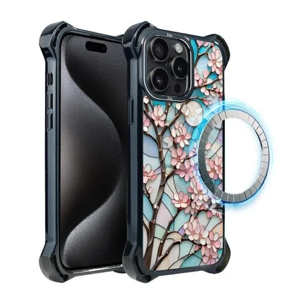 Etui do iPhone 15 Pro Max, Ibizu DropGuard Ultra z MagSafe, Barwy Szkła, Księżycowa Wiśnia (2)