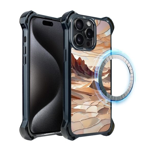 Etui do iPhone 15 Pro Max, Ibizu DropGuard Ultra z MagSafe, Barwy Szkła, Pustynny spokój (2)