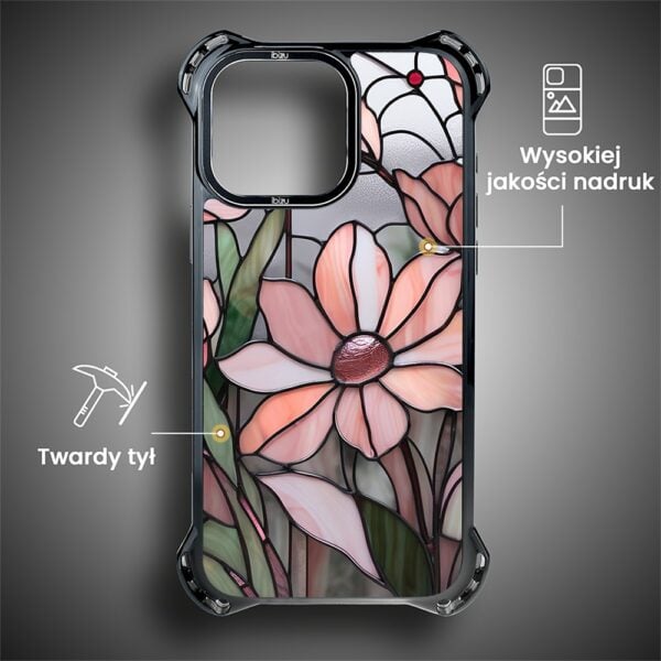 Etui do iPhone 15 Pro Max, Ibizu DropGuard Ultra z MagSafe, Barwy Szkła, Różowa magnolia (4)