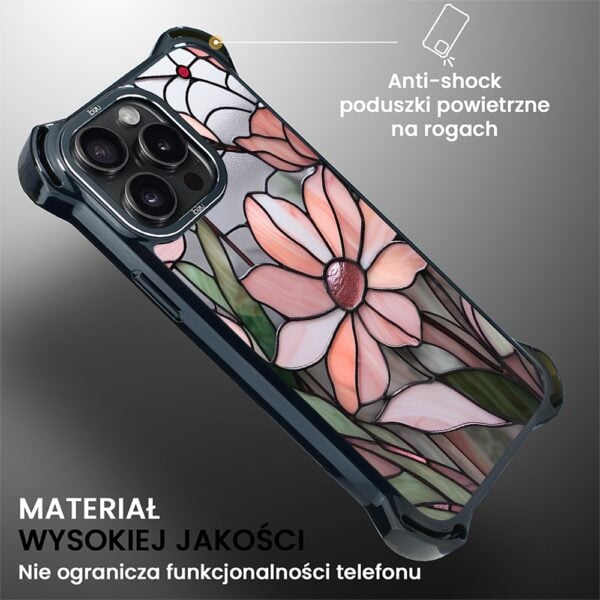 Etui do iPhone 15 Pro Max, Ibizu DropGuard Ultra z MagSafe, Barwy Szkła, Różowa magnolia (6)