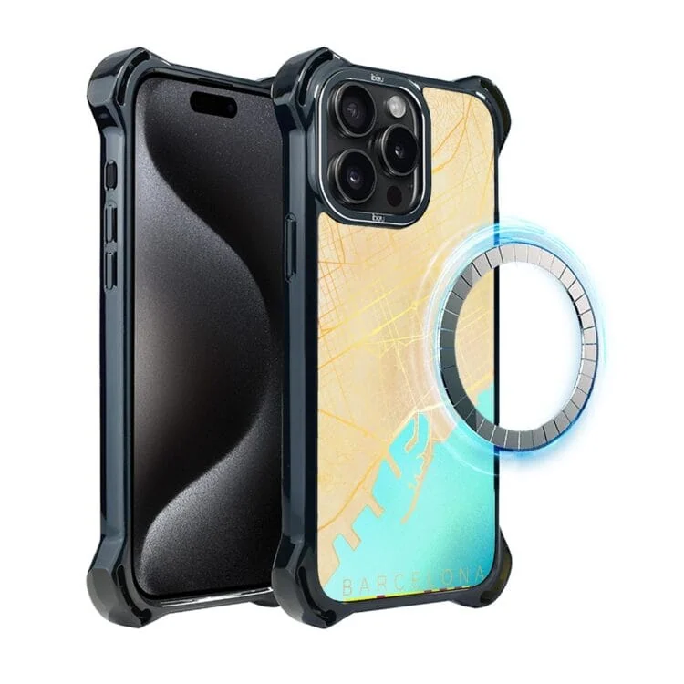 Etui do iPhone 15 Pro Max, Ibizu DropGuard Ultra z MagSafe, Mapy Świata, Barcelona (7)