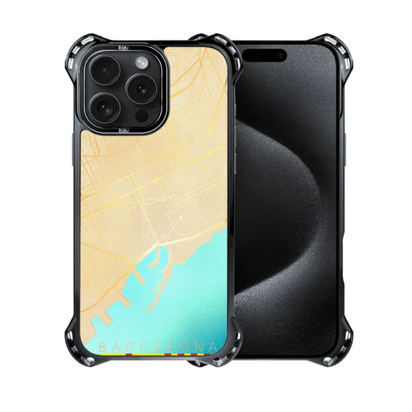 Etui do iPhone 15 Pro Max, Ibizu DropGuard Ultra z MagSafe, Mapy Świata, Barcelona (8)