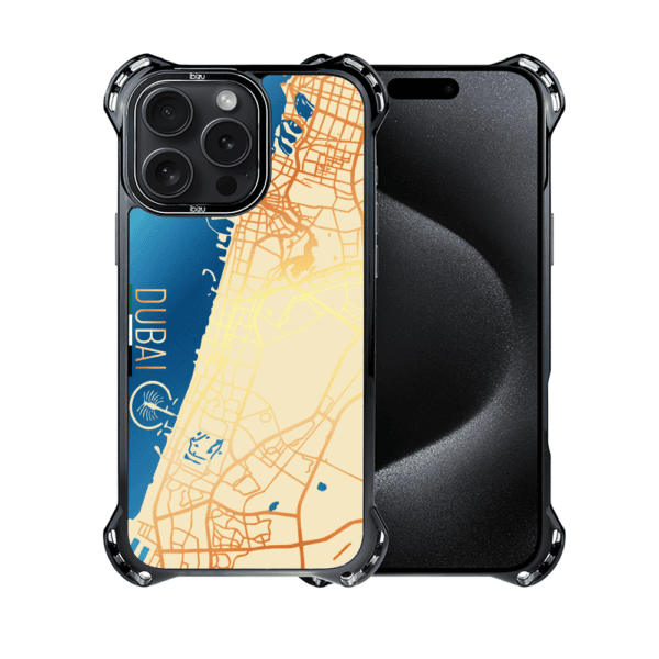 Etui do iPhone 15 Pro Max, Ibizu DropGuard Ultra z MagSafe, Mapy Świata, Dubai (8)