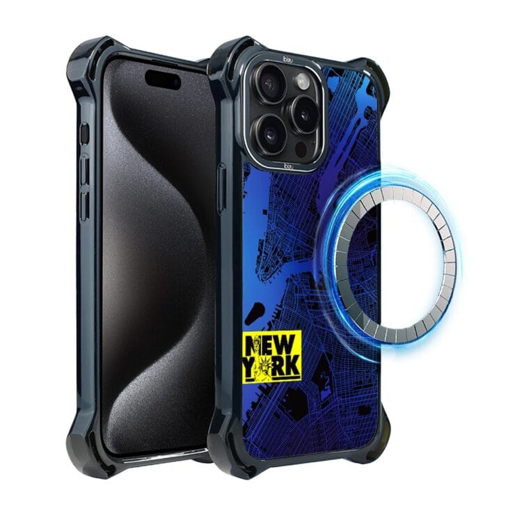 Etui do iPhone 15 Pro Max, Ibizu DropGuard Ultra z MagSafe, Mapy Świata, New York (8)
