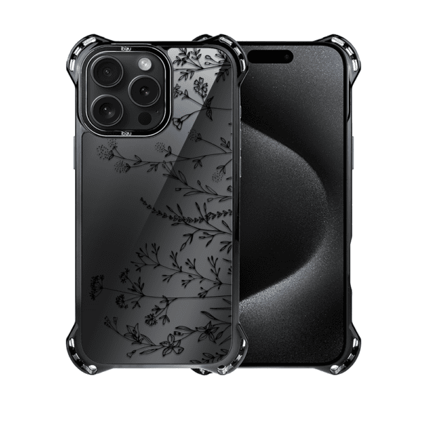 Etui do iPhone 15 Pro Max, Ibizu DropGuard Ultra z MagSafe, Midnight, Dotyk kwiatów (8)