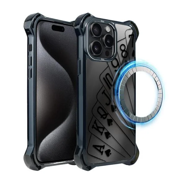 Etui do iPhone 15 Pro Max, Ibizu DropGuard Ultra z MagSafe, Midnight, Karty do gry (4)