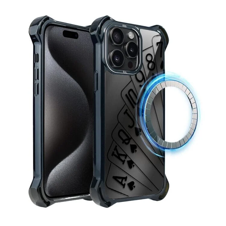 Etui do iPhone 15 Pro Max, Ibizu DropGuard Ultra z MagSafe, Midnight, Karty do gry (4)