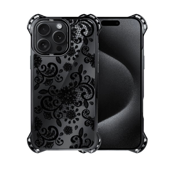 Etui do iPhone 15 Pro Max, Ibizu DropGuard Ultra z MagSafe, Midnight, Koronkowa czerń (8)