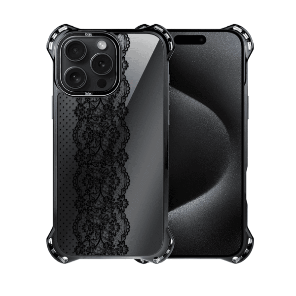 Etui do iPhone 15 Pro Max, Ibizu DropGuard Ultra z MagSafe, Midnight, Ornamentowa koronka (8)