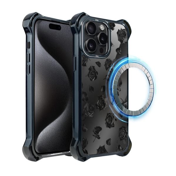 Etui do iPhone 15 Pro Max, Ibizu DropGuard Ultra z MagSafe, Midnight, Sen róż (7)