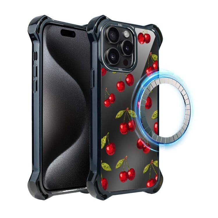 Etui do iPhone 15 Pro Max, Ibizu DropGuard Ultra z MagSafe, Midnight, Wiśniowa noc (7)