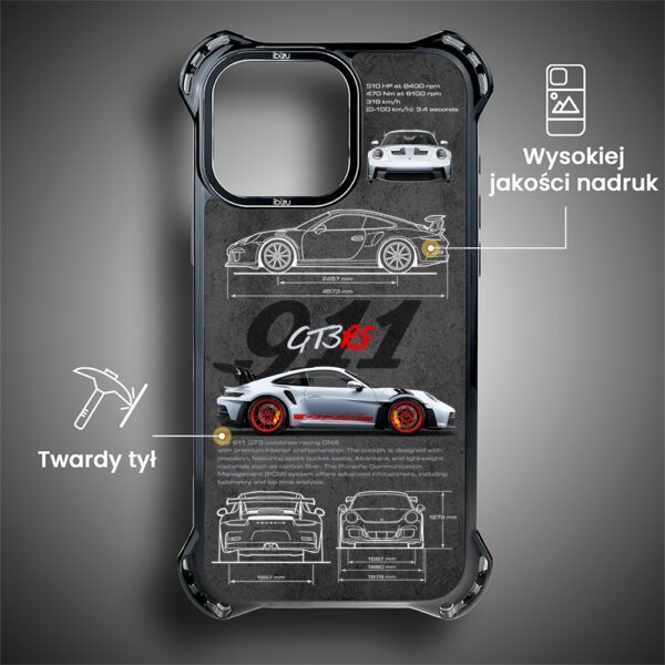 Etui do iPhone 15 Pro Max, Ibizu DropGuard Ultra z MagSafe, TechDrive, 911 GT3 RS (1)