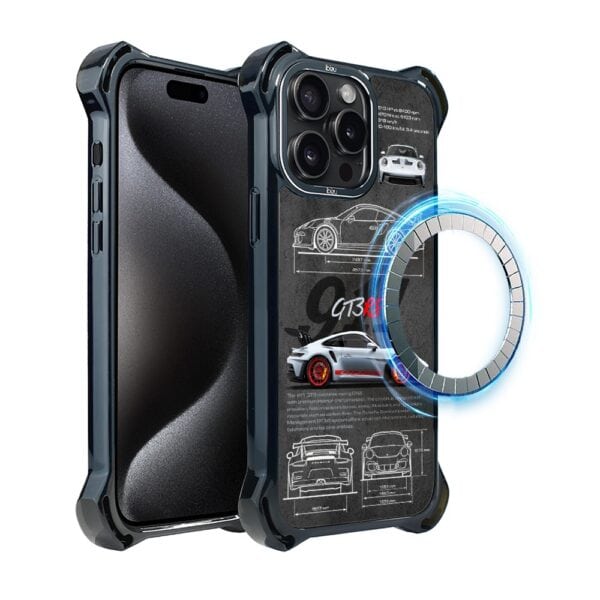 Etui do iPhone 15 Pro Max, Ibizu DropGuard Ultra z MagSafe, TechDrive, 911 GT3 RS (7)