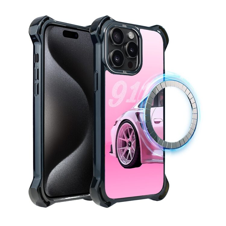 Etui do iPhone 15 Pro Max, Ibizu DropGuard Ultra z MagSafe, TechDrive, 911 różowe (7)