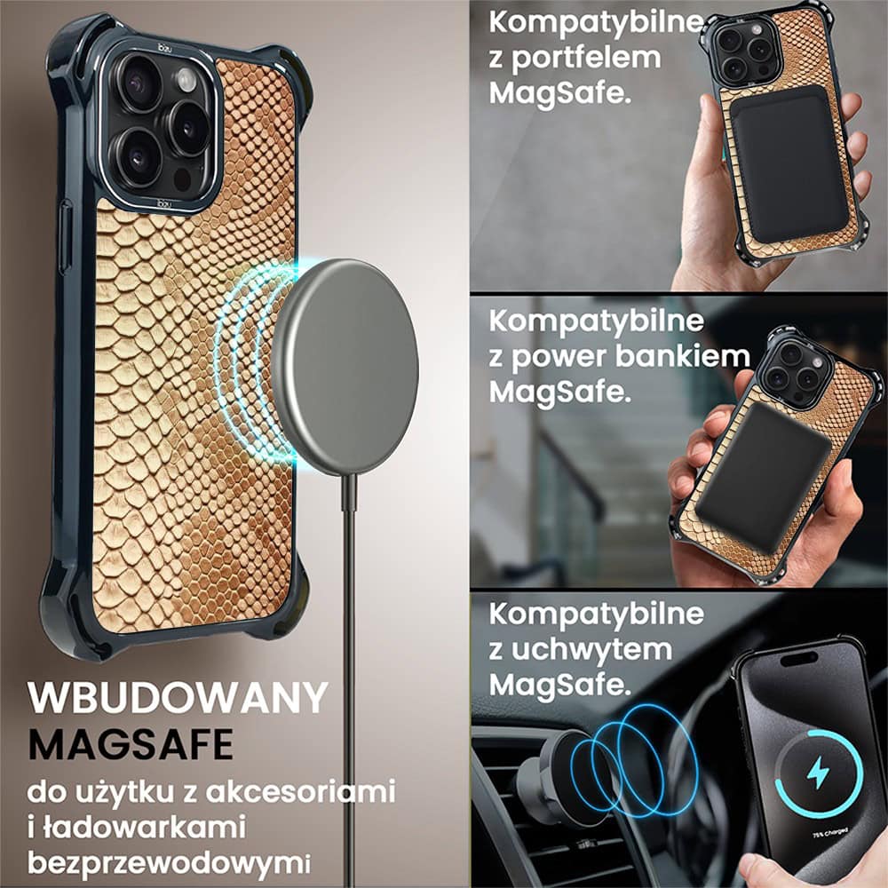 Etui do iPhone 15 Pro Max, Ibizu DropGuard Ultra z MagSafe, Zew Natury, Pantera (2)