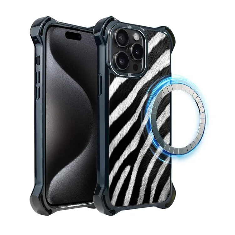 Etui do iPhone 15 Pro Max, Ibizu DropGuard Ultra z MagSafe, Zew Natury, Zebra (4)