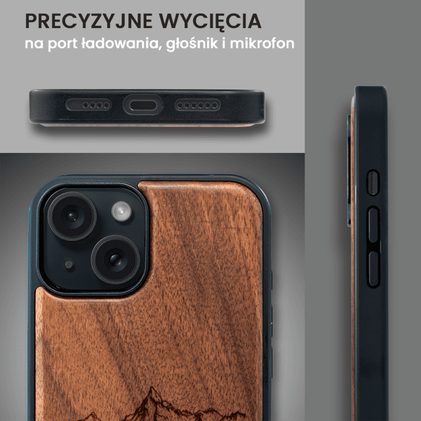 Etui do iPhone 15, WoodCraft, drewniane z MagSafe, Camperem w świat (9)