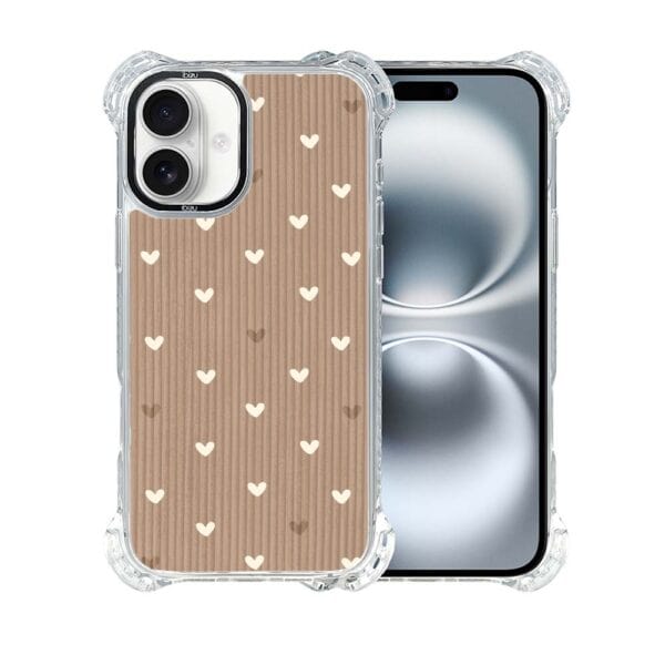 Etui do iPhone 16, Ibizu DropGuard Ultra z MagSafe, BOHO, Pudrowe serca (2)