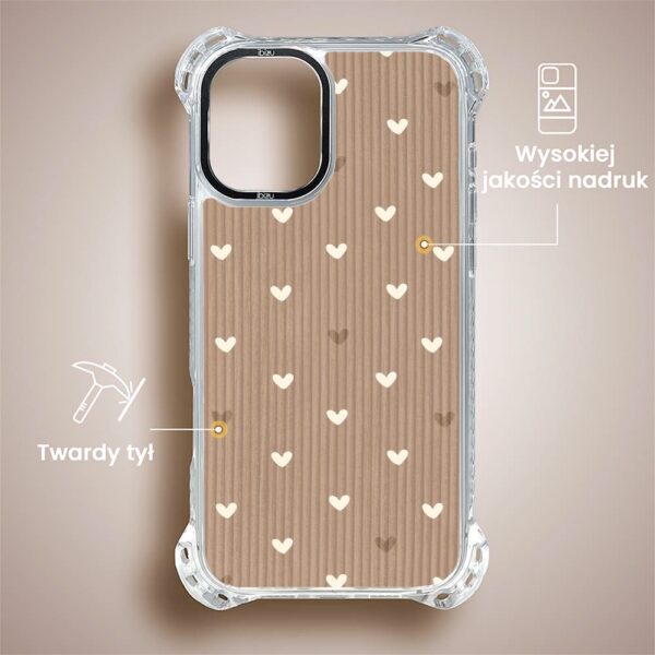 Etui do iPhone 16, Ibizu DropGuard Ultra z MagSafe, BOHO, Pudrowe serca (8)