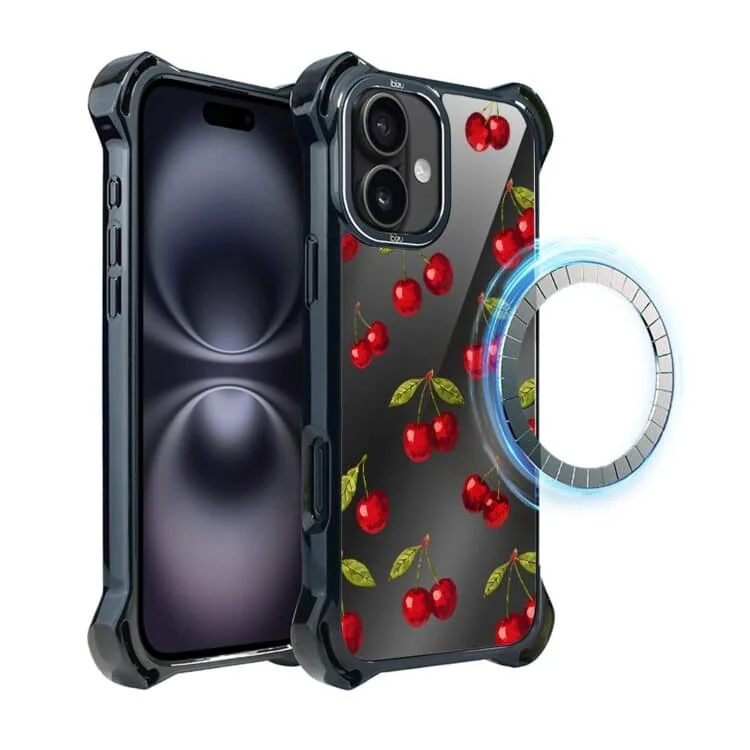 Etui do iPhone 16, Ibizu DropGuard Ultra z MagSafe, Barwy Szkła, Midnight, Wiśniowa noc (3)