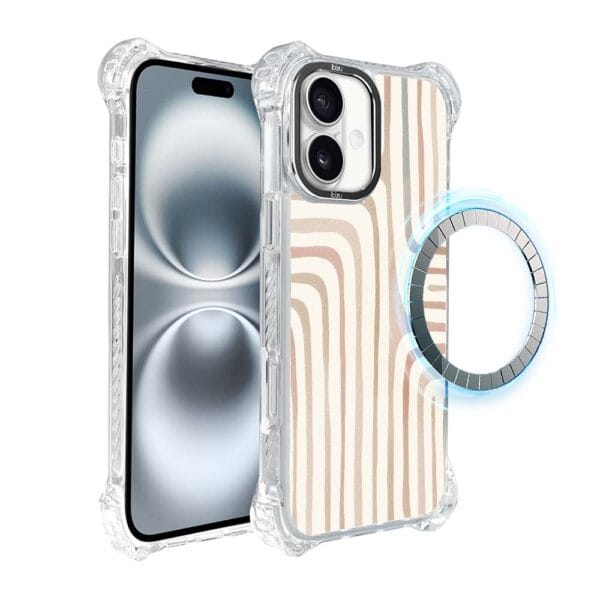 Etui do iPhone 16, Ibizu DropGuard Ultra z MagSafe, Boho, Piaskowy labirynt (1)
