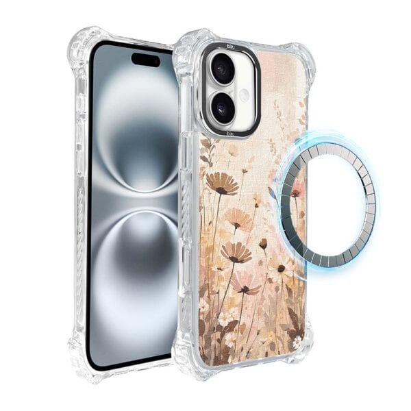 Etui do iPhone 16, Ibizu DropGuard Ultra z MagSafe, Kwiatowa łąka (1)
