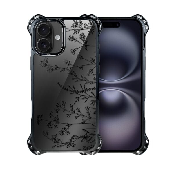 Etui do iPhone 16, Ibizu DropGuard Ultra z MagSafe, Midnight, Dotyk kwiatów DRUGI WZOR (4)
