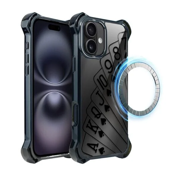 Etui do iPhone 16, Ibizu DropGuard Ultra z MagSafe, Midnight, Karty do gry (3)