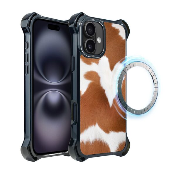 Etui do iPhone 16, Ibizu DropGuard Ultra z MagSafe, Zew Natury, Alpejska krowa (2)