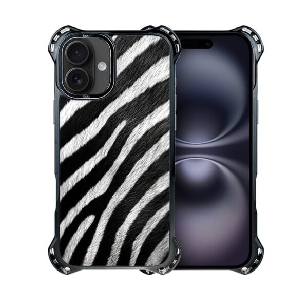 Etui do iPhone 16, Ibizu DropGuard Ultra z MagSafe, Zew Natury, Zebra (2)