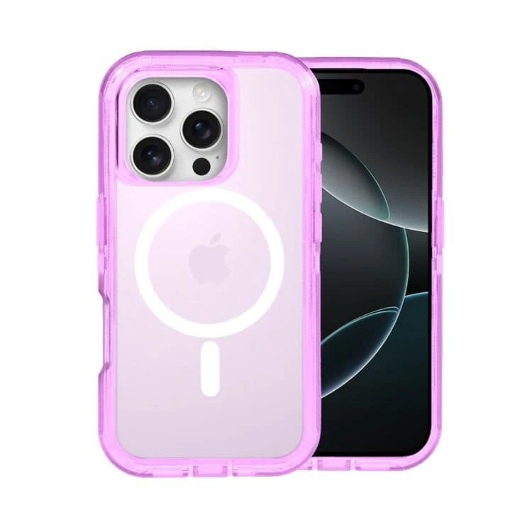 Etui do iPhone 16 Pro Max Crystal Armor Magsafe, Anti-Drop pancerne 3w1, ametyst (3)