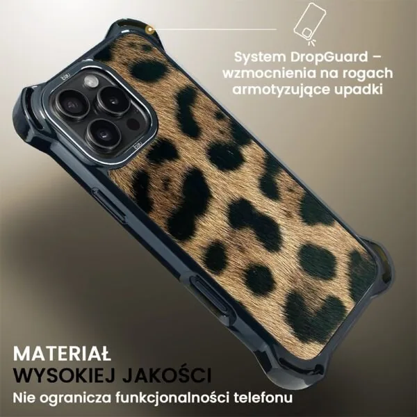 Etui do iPhone 16 Pro Max, Ibizu DropGuard Ultra z MagSafe, Zew Natury, Lampart (8)