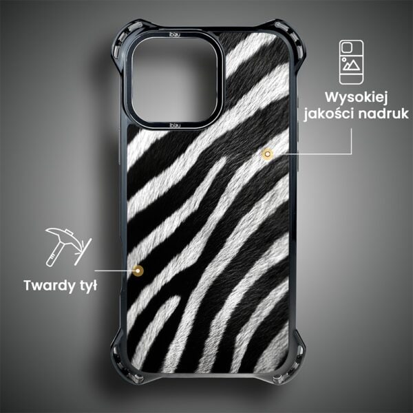 Etui do iPhone 16 Pro Max, Ibizu DropGuard Ultra z MagSafe, Zew Natury, Zebra (1)