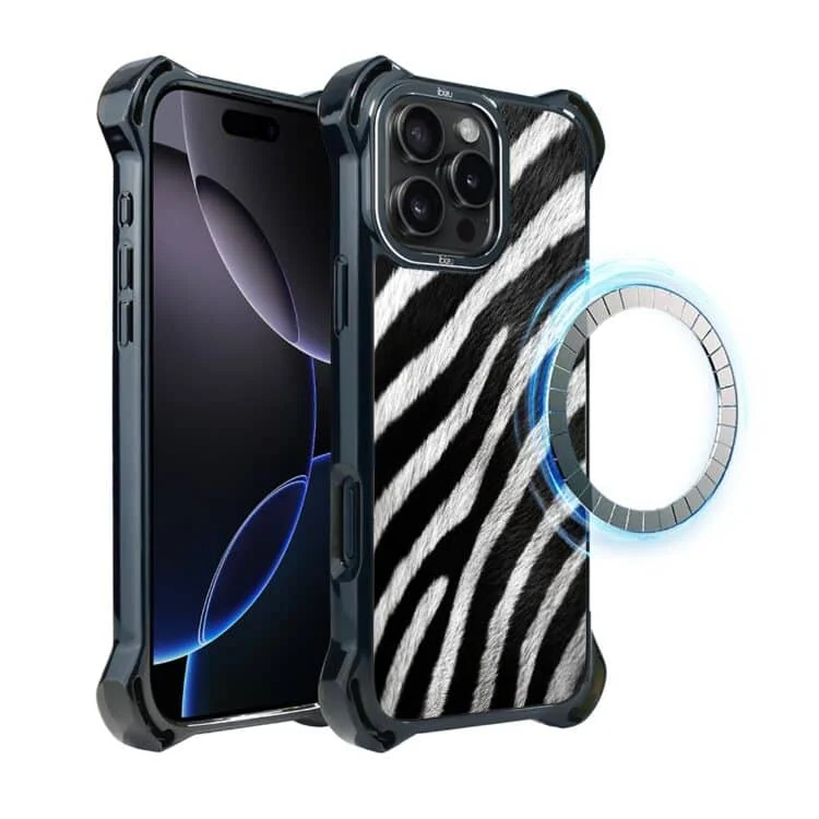 Etui do iPhone 16 Pro Max, Ibizu DropGuard Ultra z MagSafe, Zew Natury, Zebra (3)