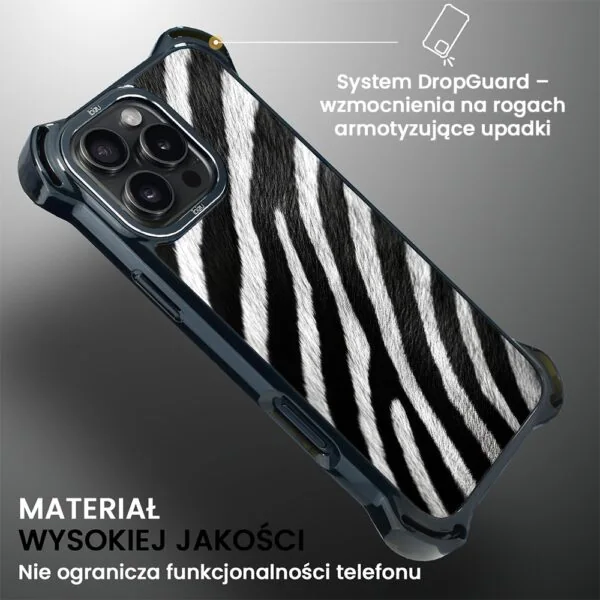Etui do iPhone 16 Pro Max, Ibizu DropGuard Ultra z MagSafe, Zew Natury, Zebra (7)