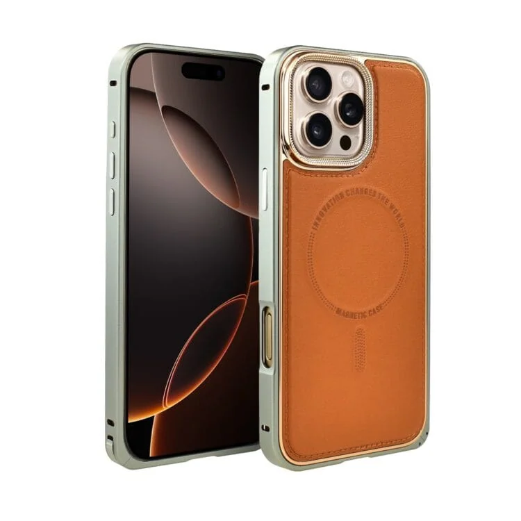 Etui do iPhone 16 Pro Max Metal Solid Leather z MagSafe, brązowe (1)