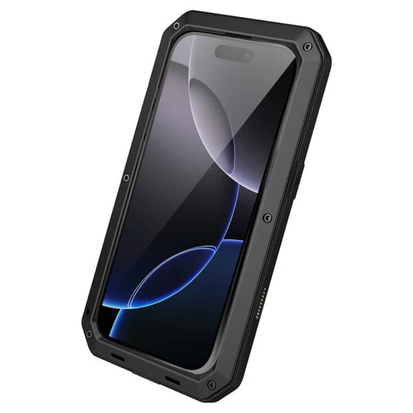 Etui do iPhone 16 Pro Max Panzer Max, metalowa, skręcana, pancerna obudowa przód+tył, (1)
