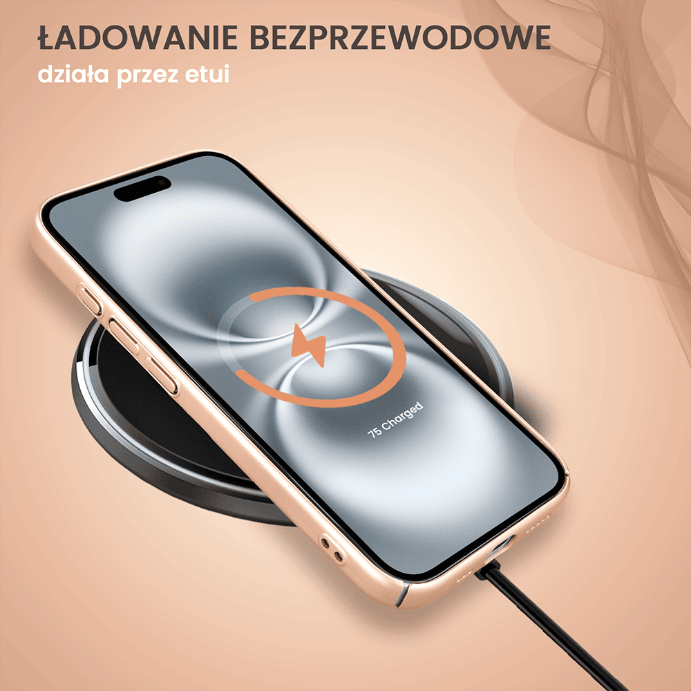Etui do iPhone 16 Skin Matt satynowe ultra cienkie, złote (1)