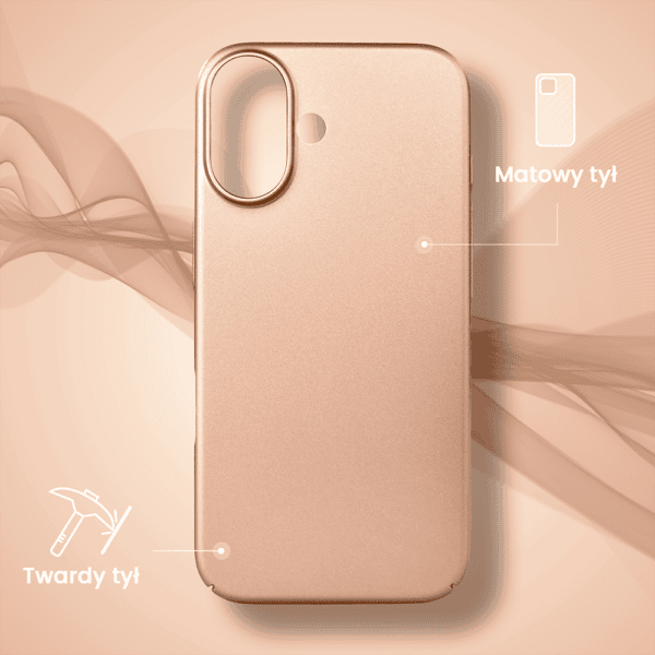 Etui do iPhone 16 Skin Matt satynowe ultra cienkie, złote (4)