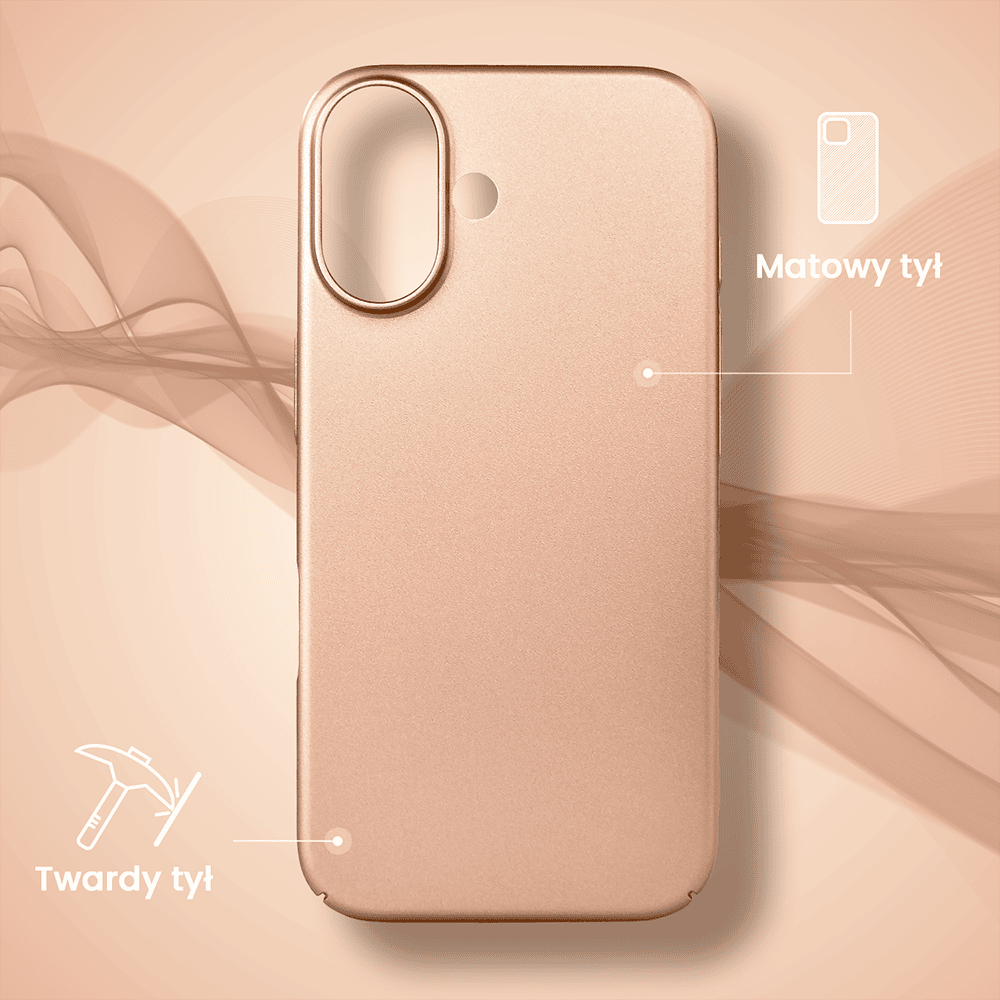 Etui do iPhone 16 Skin Matt satynowe ultra cienkie, złote (4)