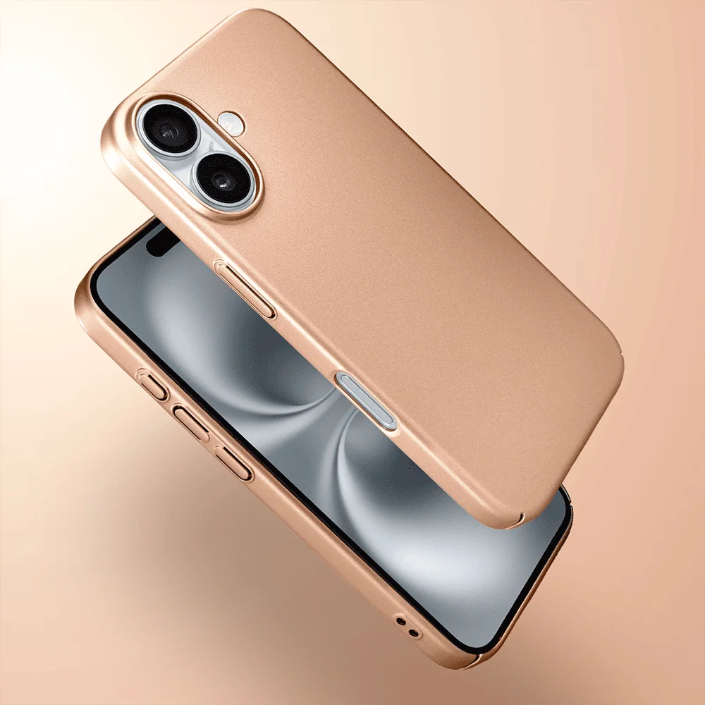 Etui do iPhone 16 Skin Matt satynowe ultra cienkie, złote (5)