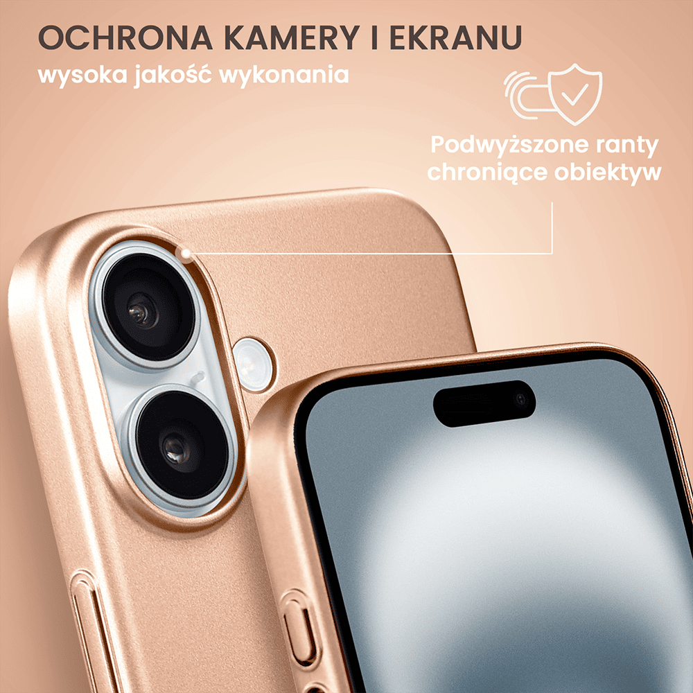 Etui do iPhone 16 Skin Matt satynowe ultra cienkie, złote (7)