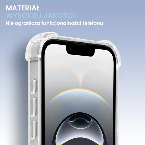 Etui do iPhone 16e pancerne, anti-shock ze wzmocnionymi krawędziami, przeźroczyste (2)